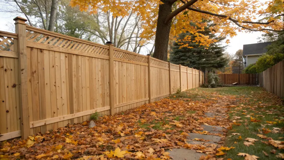 Example of a wood fences installation