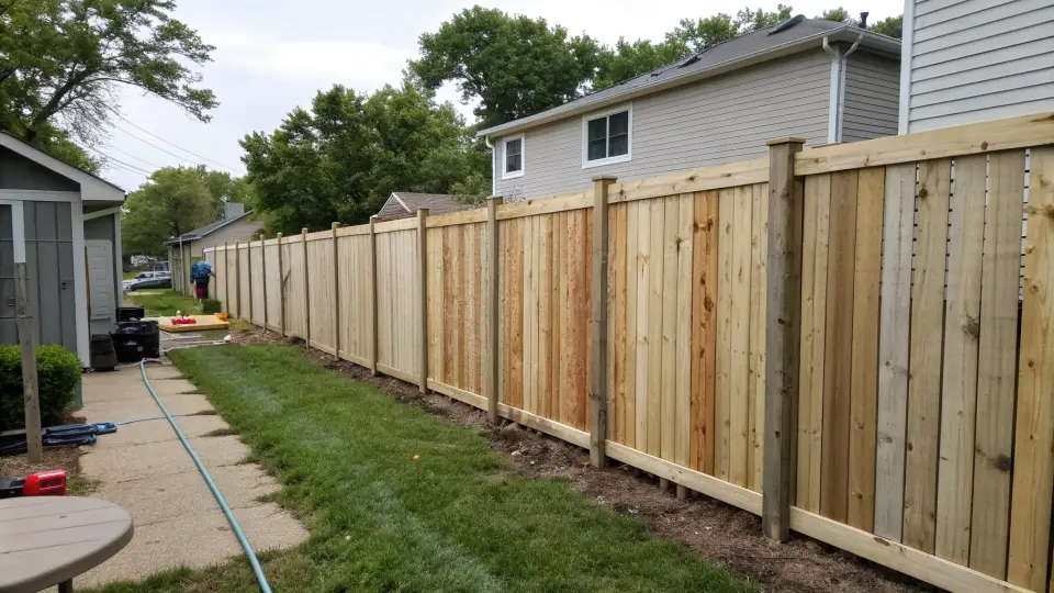 Example of a fence installation
