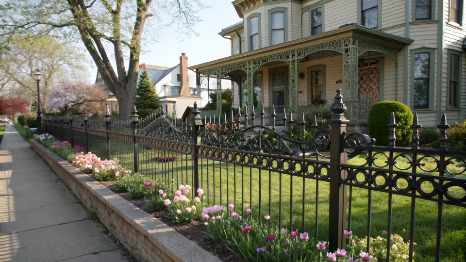 Example of a wood fences installation