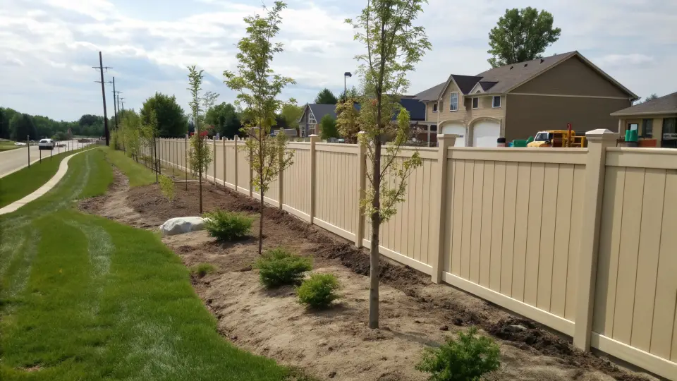 Example of a wood fences installation