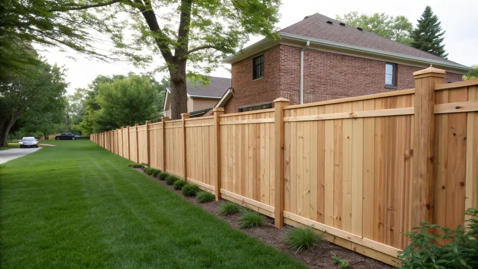 Example of a wood fences installation