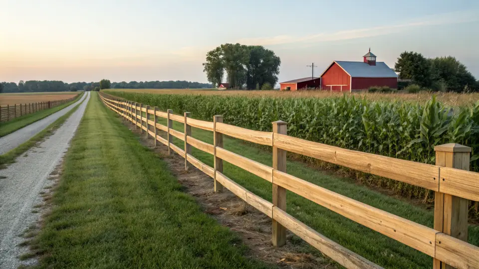 Example of a wood fences installation