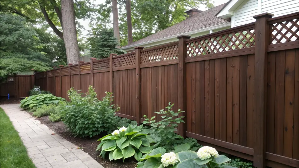 Example of a wood fences installation