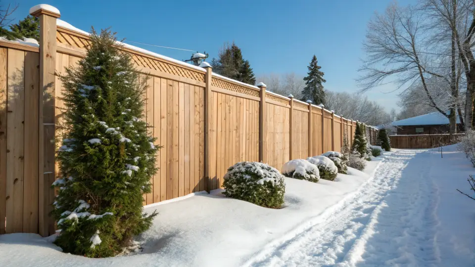 Example of a wood fences installation